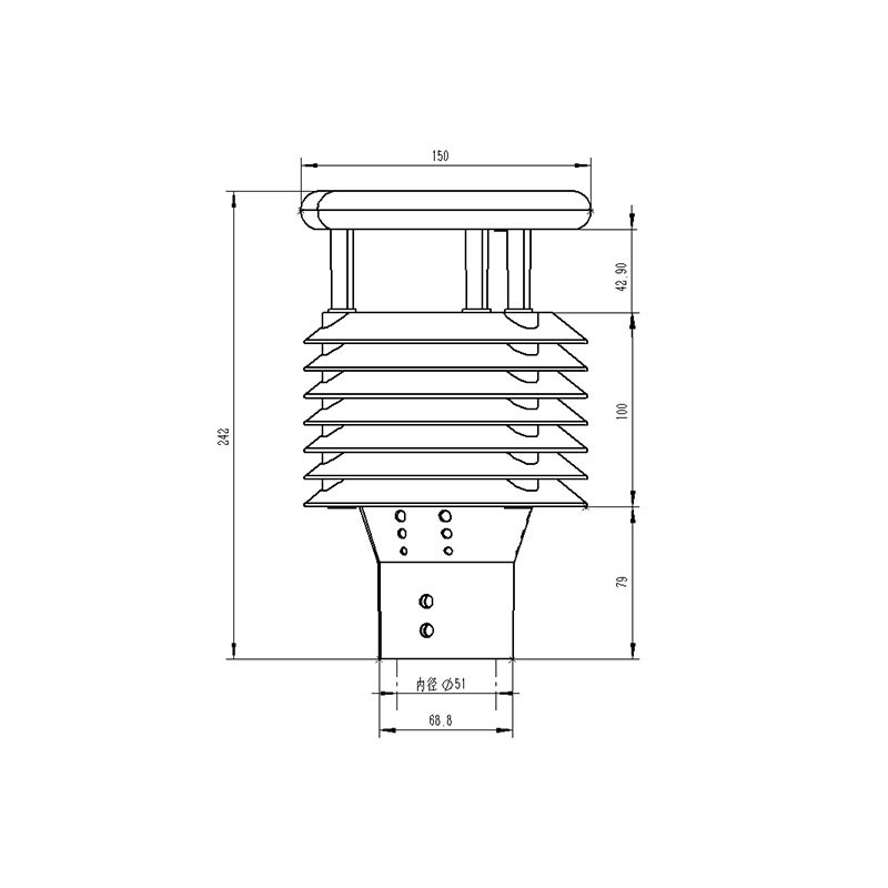 空氣質量監(jiān)測傳感器產品尺寸圖