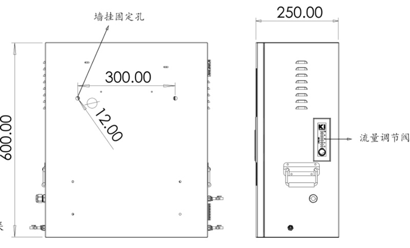 濁度在線監(jiān)測(cè)儀側(cè)視圖